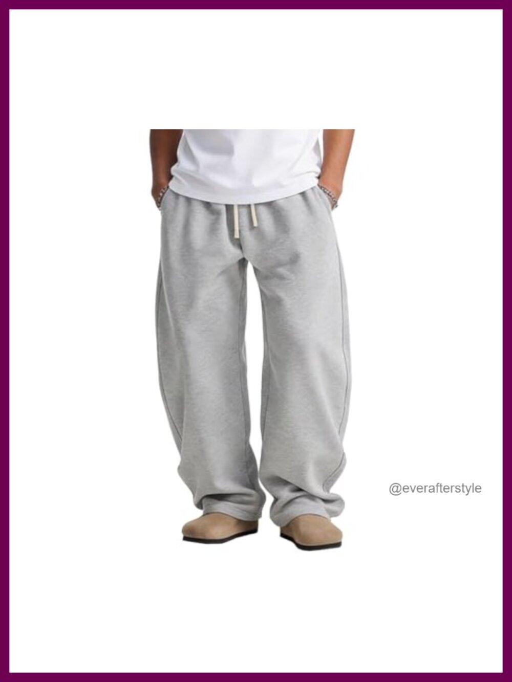 Men's Baggy Wide Leg Sweatpants Drawstring Relaxed Fit Casual Y2K Pockets